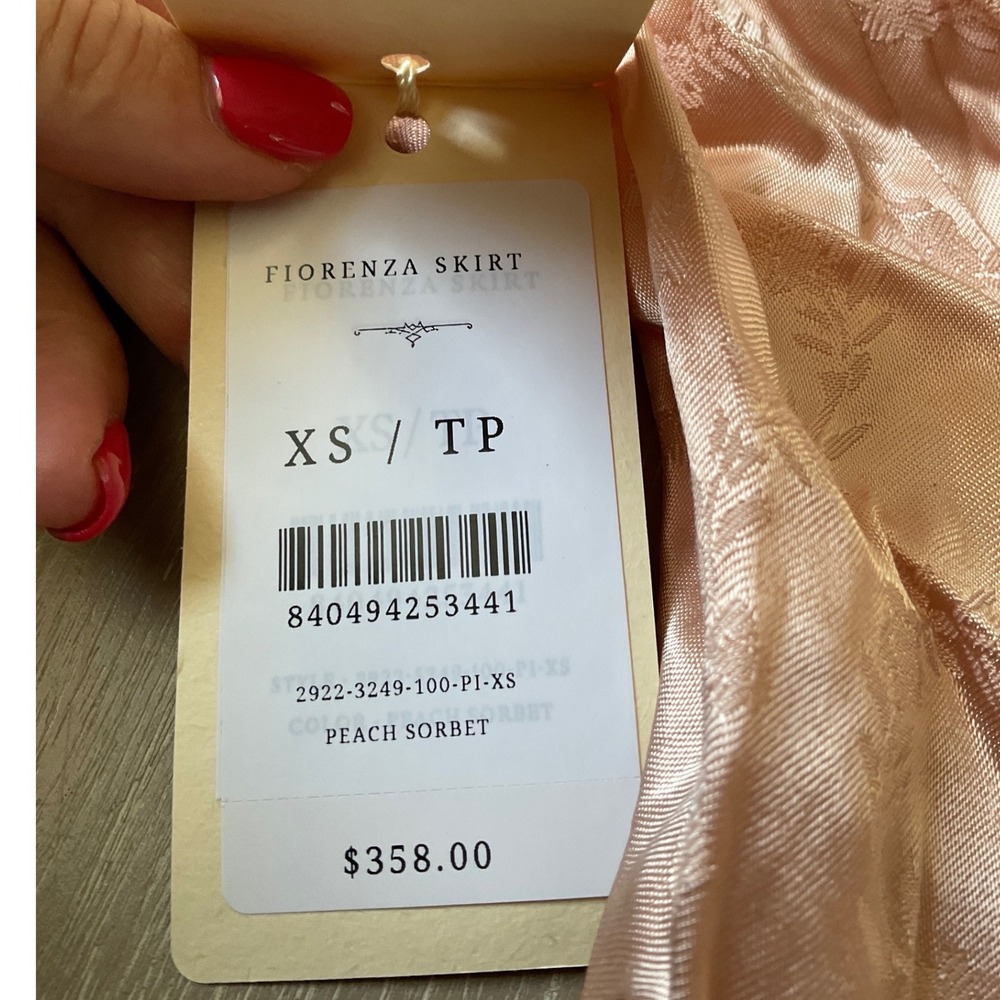 DOEN Fiorenza Skirt Peach Sorbe Size t XS New With Tags - Picture 2 of 6